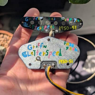 Telecaster pickups 1950-1951 broadcaster nocaster tele pickup set handwound by Griffin @letterspeed (fits fender tele) image 1