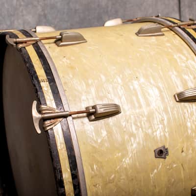 WFL 24" Kick Drum 1940-1955 - White Marine Pearl 24x14 bass drum image 6