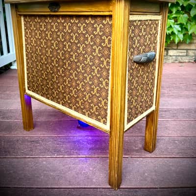 Rotary Connection 1x12 cab. Lights up! 16 ohm speaker. MCM vintage style. 2026 - Wood image 7