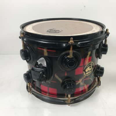 Rare Vintage DW Plaid Red Snare Drum 10x8 image 4