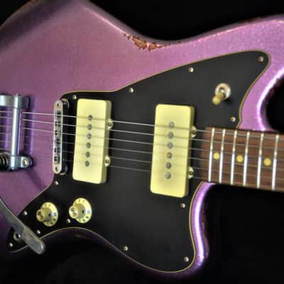 American Fender Jazzmaster Limited Edition Custom Heavy Relic Nitro Purple Sparkle image 10