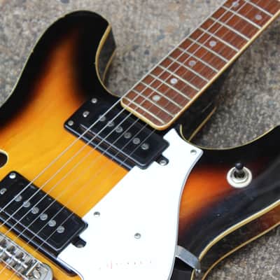 1968 Guyatone Japan SG-25T Vintage Hollowbody Electric Guitar (Sunburst) image 4