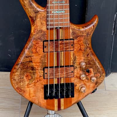 Warrior Dran Michael 5-string Bass "NAMM" 2020 - stunning featherweight Spalted Maple NAMM Show display model # 9. image 1
