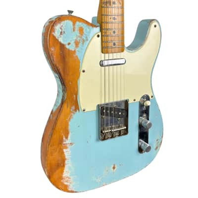 Fender Japan 52 Reissue Telecaster 1990-1991 - Blue - Heavy Relic image 2
