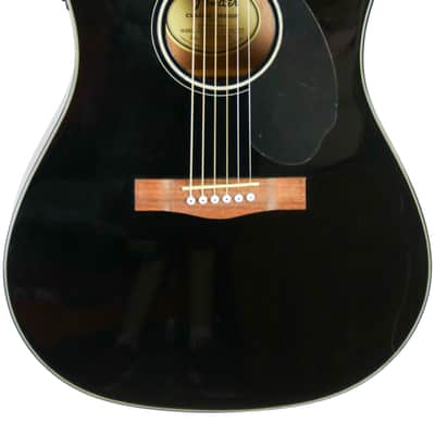 Fender CD-60SCE Solid Top Dreadnought Acoustic-Electric Guitar - Black image 3
