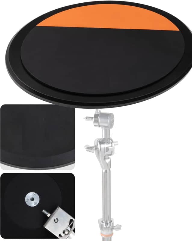 10” Drum Practice Pad, Dual Surface & Mountable, Orange & Black, High-Quality Gum Rubber, Simulate Snare Drum & Tom Drum, Versatile Practice to Light Up Your Muscles image 1