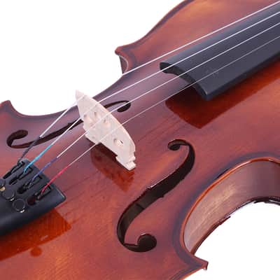 Gifts- 4/4 Classic Solid Wood Violin Case Bow Violin with Strings Rosin Shoulder Rest Electronic Tuner XH image 4