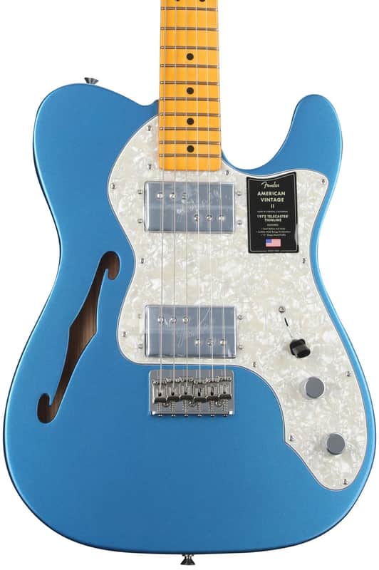 Fender American Vintage II 1972 Telecaster Thinline Electric Guitar - Lake Placid Blue image 1