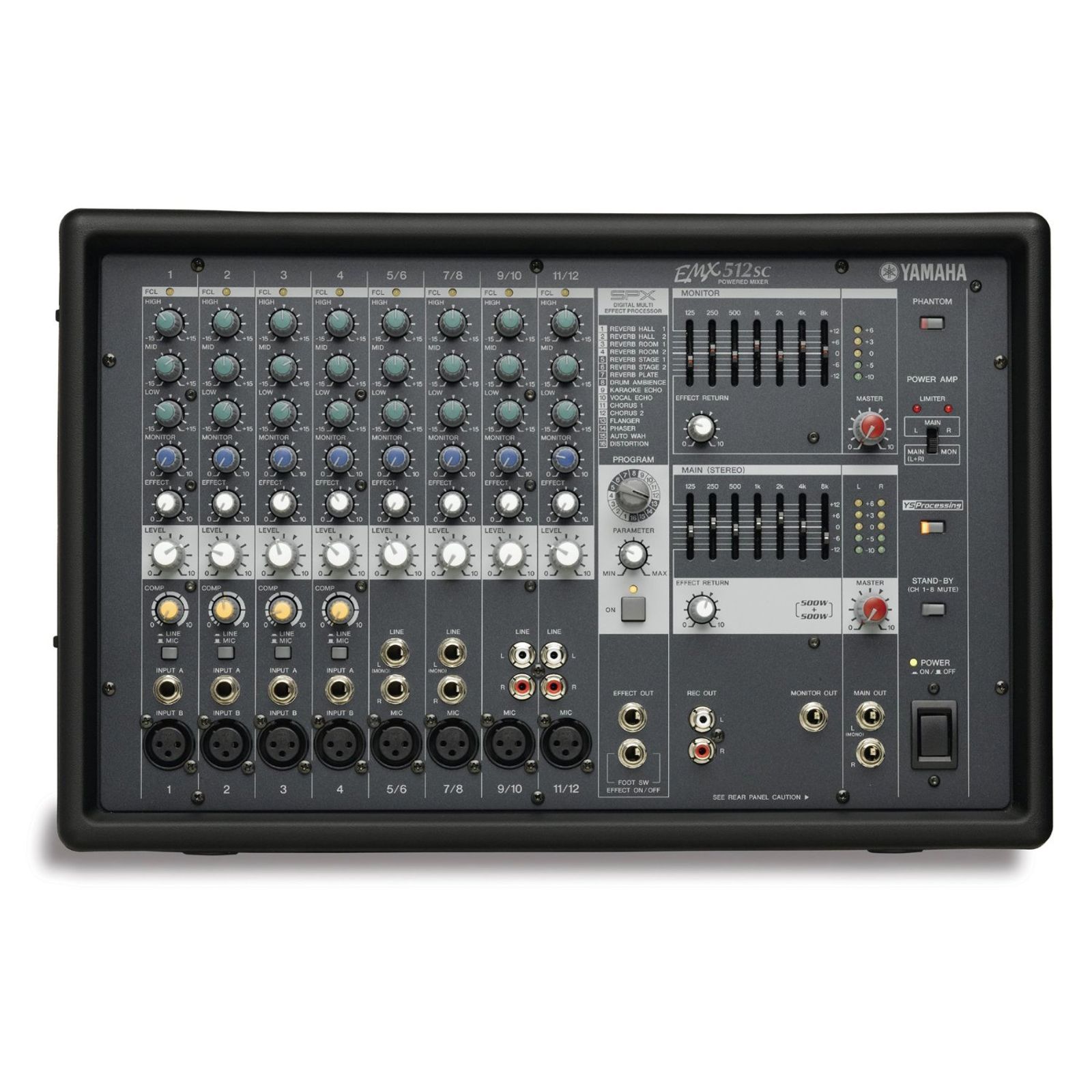 Yamaha EMX512SC 12 Channel 500-Watt Powered Analog Mixer | Reverb