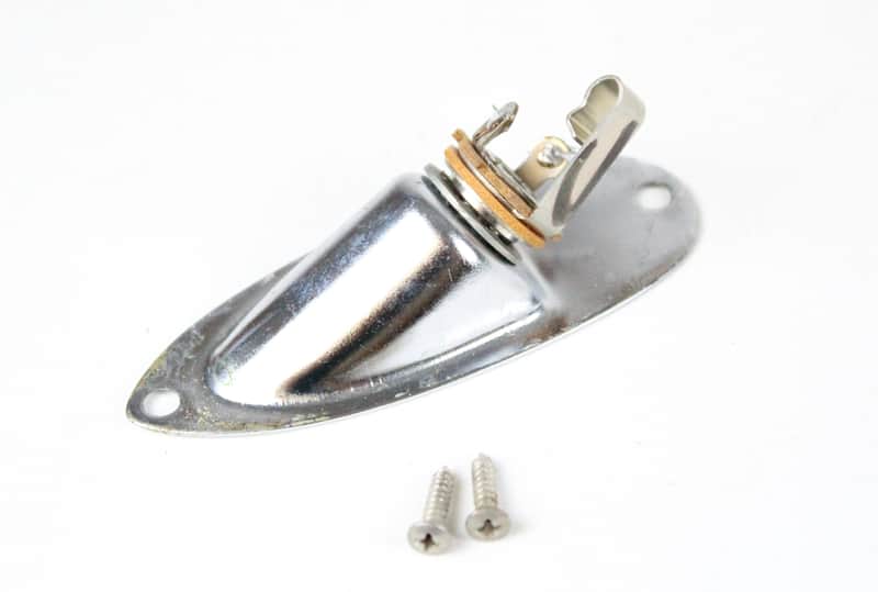 1978 Vintage Fender Stratocaster Input Jack Plate Cup Chrome STRAT USA 1970s image 1