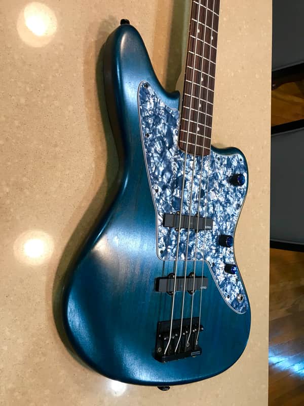 Warmoth Jazzmaster  Bass 4: BLUE Beauty image 1