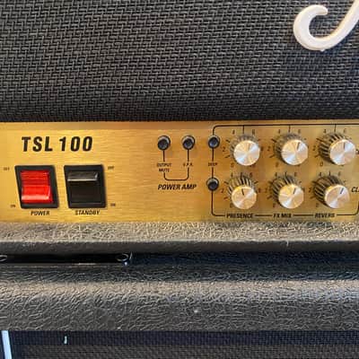 Marshall JCM 2000 TSL 100 Triple Super Lead 3-Channel 100-Watt Guitar Amp Head & Marshall 1960 Vintage 4x12 Speaker Cabinet on wheels image 4