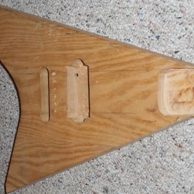 Flying V Charvel Gibson Fender Type Shape Natural Ash Wood Finish Electric Guitar Solid Body, Made in USA Bentley, Year 1980 image 13