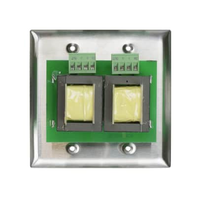 Lowell 150LVCS Stereo Autoformer Attenuator for Use with 70V Speaker Line; 150-Watt Power Rating; Rotary Dial; 2-Gang Standard Wall Plate; Stainless Steel Finish image 2