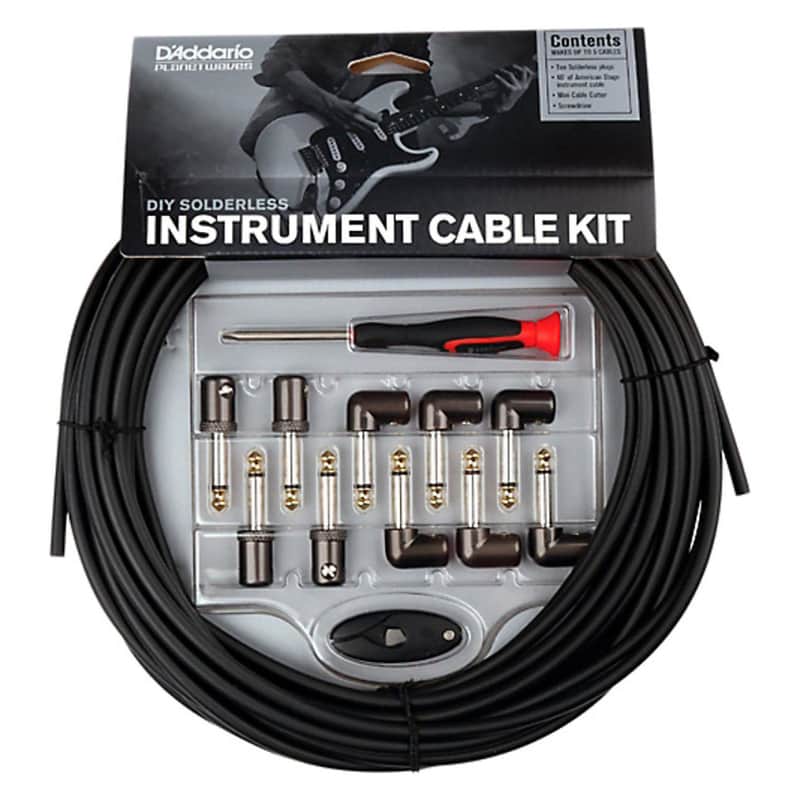 Planet Waves PW-GPKIT-50 DIY Solderless Custom Pedalboard Cable Kit w/ 10 Plugs - 50' image 1
