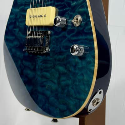 Tom Anderson Guitarworks Hollow Cobra 2000 - Deep Ocean Blue W/ Binding image 11