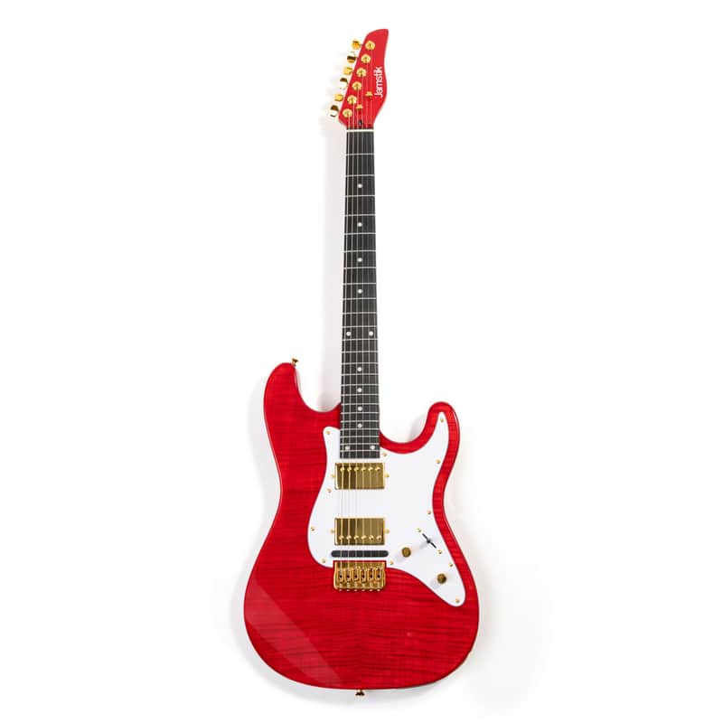 Jamstik Jamstik Deluxe MIDI Guitar - Red/White - B-Stock 2024 - Red Flamed Maple Veneer with Transparent Finish image 1