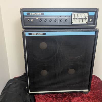 Vintage 1970s Acoustic Control Corp Model 230 Head & 403 4x12 Cab Stack w/ Original Cover imagen 2