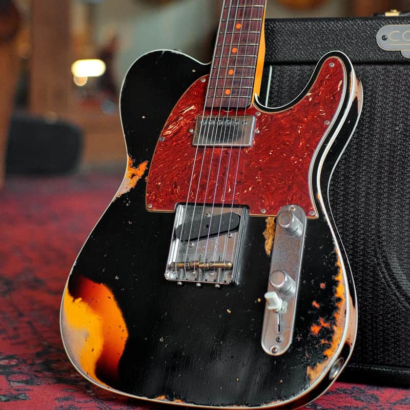 Fender Custom Shop Limited Edition Reverse '60s Tele Custom Heavy Relic Aged Black over 3 Tone Sunburst #R125883 image 1