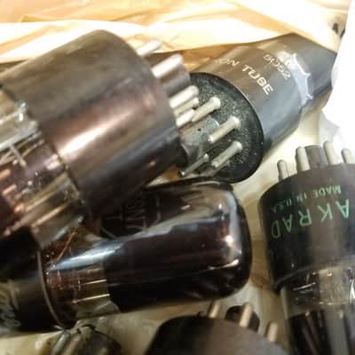 NU National Union ONE (1) 6SN7GT AT1000 TESTED Vacuum Tube greyglass black glass dual triode 1950-1952 image 3