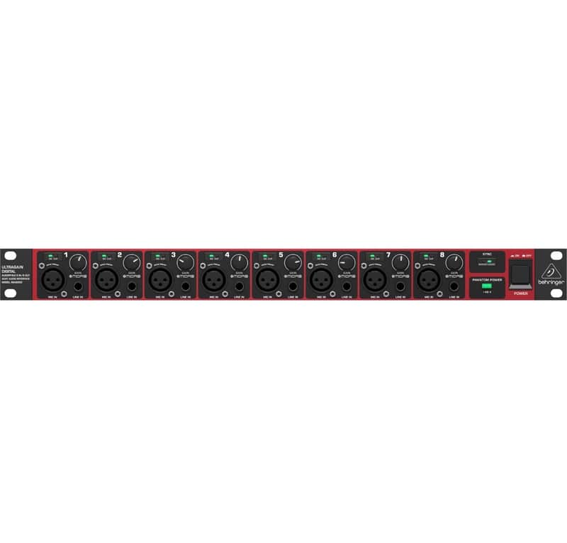 Behringer Ultragain Digital ADA8200 8-Channel Mic Preamp with AD/DA Converter 2013 - Present - Black / Red image 1