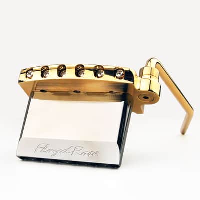 Floyd Rose Rail Tail Tremolo Kit Gold for Strat Style guitars, Wide RT300W image 2