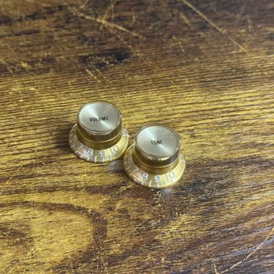 Gibson Custom Shop Reflector Knobs- 1 Volume 1 Tone (2020s - Gold/Gold) image 1