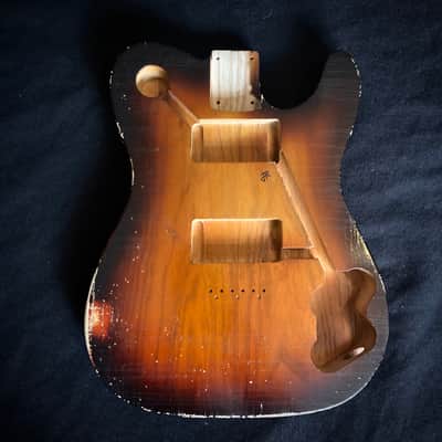 Deluxe Telecaster Aged Guitar Body - Three Tone Sunburst medium guitar relic guitar body by Jozo Reece Guitars image 7