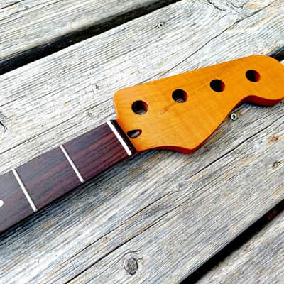 Precision Bass neck, flamed roasted maple image 1