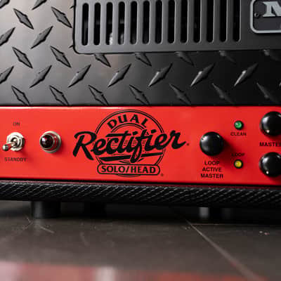 Mesa Boogie Limited Run 90’s Dual Rectifier Head Amplifier - Black Snake Vinyl, Rosso Scuderia Red Chassis image 4