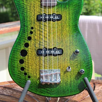 Orzani Semi Hollow Jazz Bass 2024 - Two Pack Clear Grained Finish image 1