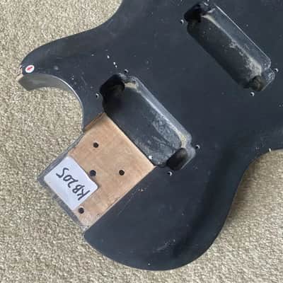 Black 7 String Guitar HH Body with String Through image 18