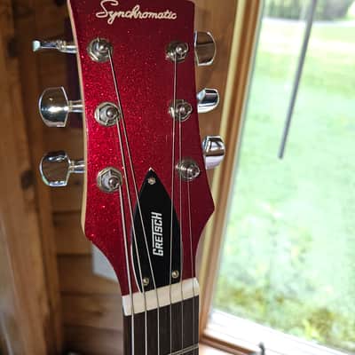 Gretsch G1626 Synchromatic Sparkle Jet with F-Hole 1999 - 2004 - Red Sparkle image 11