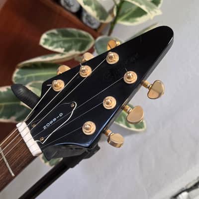 2003 Epiphone Flying V Korina MIK Korean Gibson Logo Ebony Black Guitar image 8