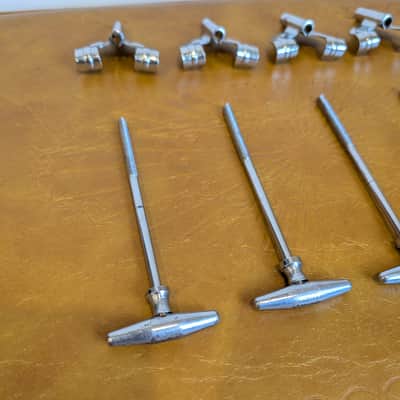 Pearl Hoshino MIJ Slingerland Torpedo Copy Bass Drum Tension Rods and Claws (x4) 1960s image 2