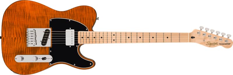Squier Affinity Series Telecaster FMT SH Maple FB Black Pickguard Mocha