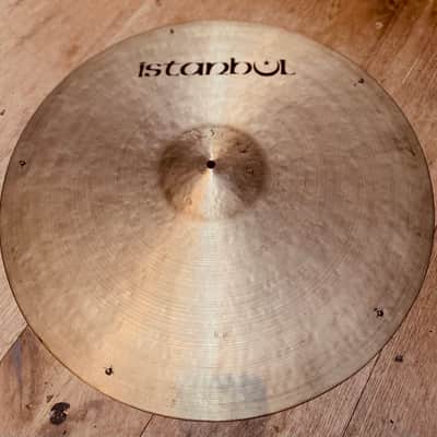 Vintage 1980s Istanbul Pre Split Stencil Logo 24” Ride Cymbal 4000g, with rivets image 2