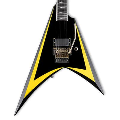 ESP LTD Alexi Laiho Arrowhead 20th Anniversary Guitar - Black w/Yellow Pinstripe image 1