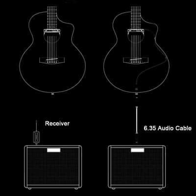 Wireless & Wired Acoustic Guitar Pickup System, 80mm-120mm Sound Hole Guitar Pickup Magnetic Force plus microphone double support Guitar Amp image 3
