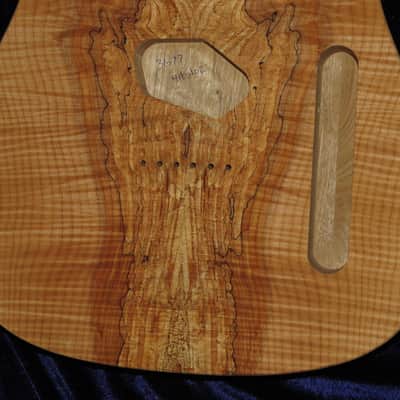 Figured Spalt Maple Top / Butternut Wood Tele Style Body Esquire 4lbs 1oz  #3677 UPS IMPORT CHARGES INCLUDED image 3