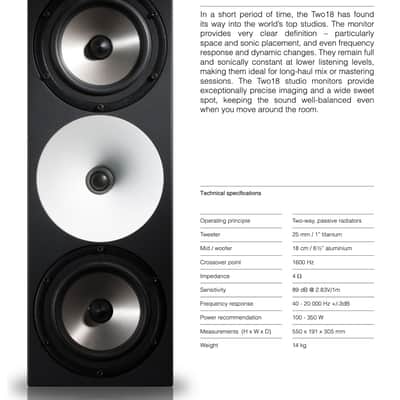 Amphion Two18 Passive Studio Monitor factory matched PAIR image 2