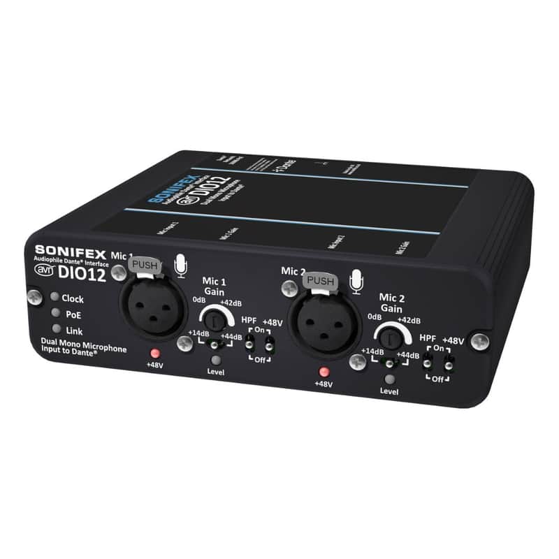 Sonifex AVN-DIO12 Dual Mono Microphone Input to Dante with Gain *USA Small Business* image 1