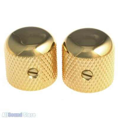 (2) GOTOH VK1-18 Dome Knobs for 6mm Pots Guitar or Bass - Gold image 1