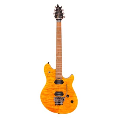 EVH Wolfgang WG Standard QM Baked Maple Fingerboard - Transparent Amber image 2