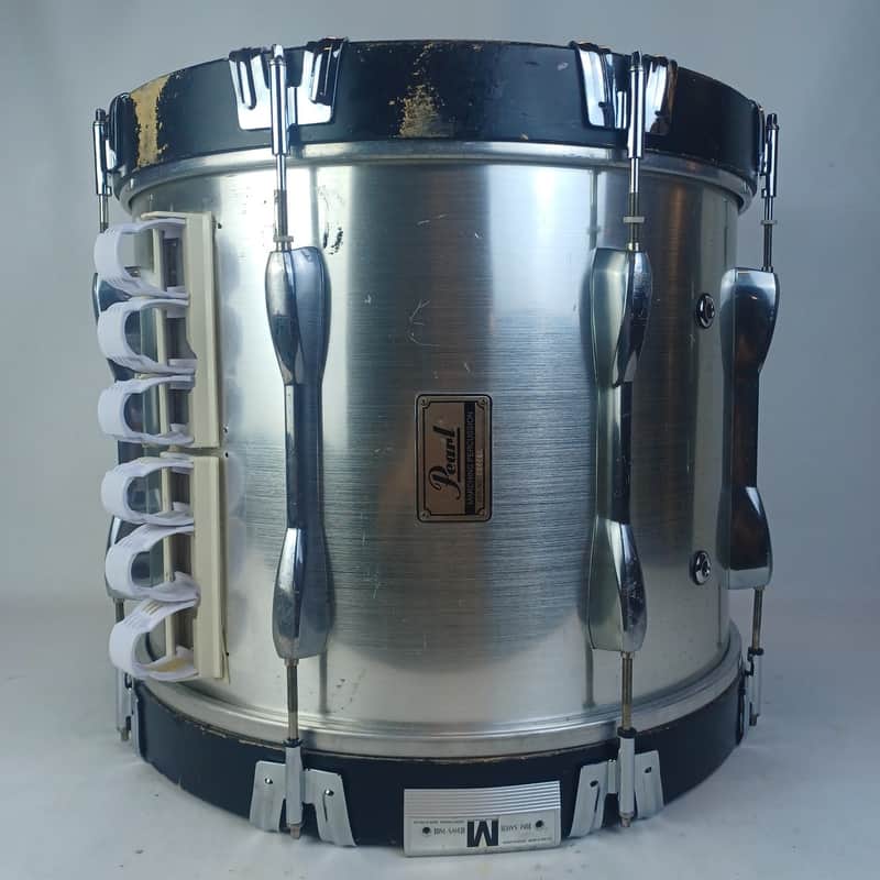 Pearl 14x18" Marching Percussion Bass Drum Silver Shimmer Marcher Kick Set 6Ply image 1
