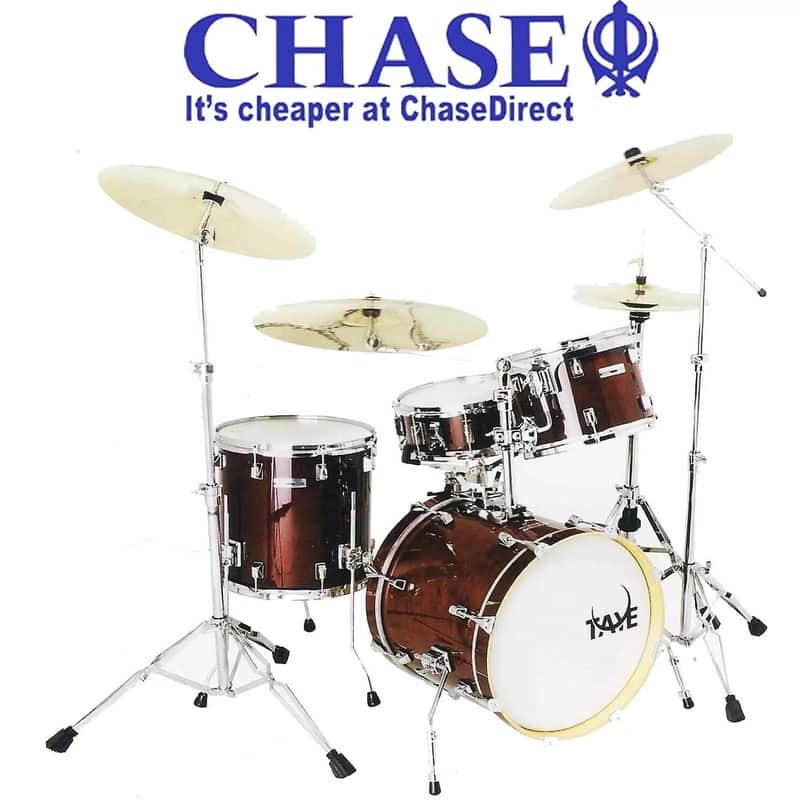 Drum Kit 5 Piece TAYE Studio Maple Red 22" Bass Drums + Hardware Set RRP £1999