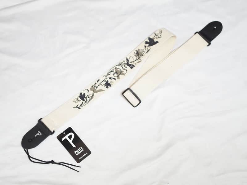 PERRI's Birds and Vines cotton Guitar Strap NEW - Leather ends - 2" wide Bild 1