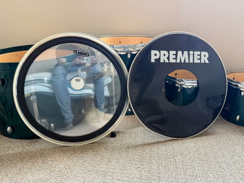 22" Evans EMAD2 Batter and Premier Reso Bass Drum Heads image 1