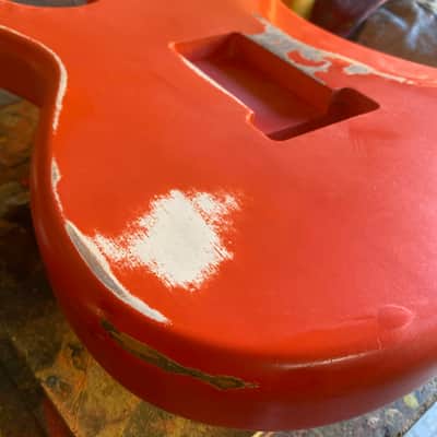 Stratocaster Body, Nitro paint, Fiesta red relic, 100% handcrafted in Italy image 11
