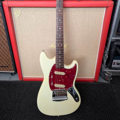1965 Fender Mustang Olympic White refin with slab fretboard and B width neck!!! image 1